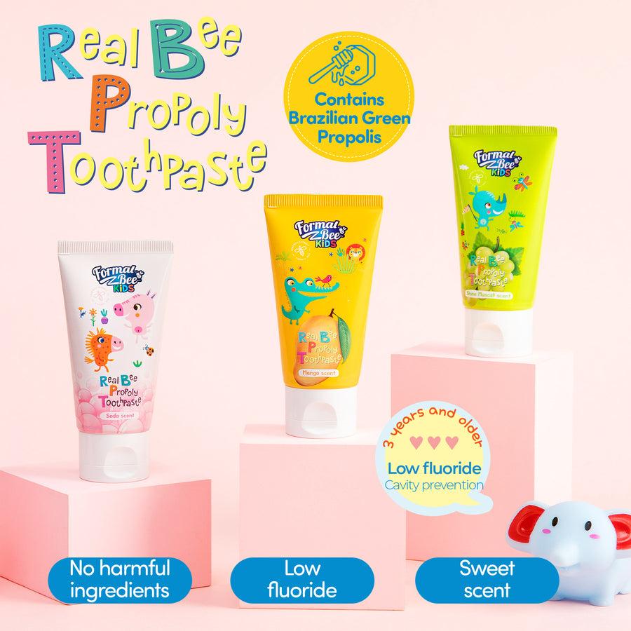 FormalBeeKids - Real Bee Propoly Toothpaste Mango 60g 3pcs X Bundle Pack