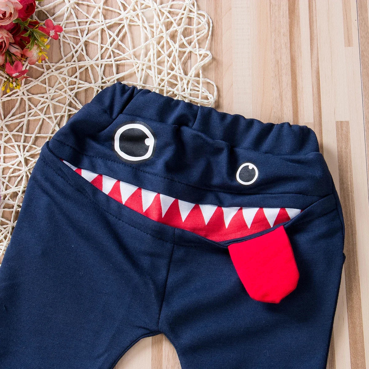 Cute and Long Cotton Big Mouth Monster Trousers