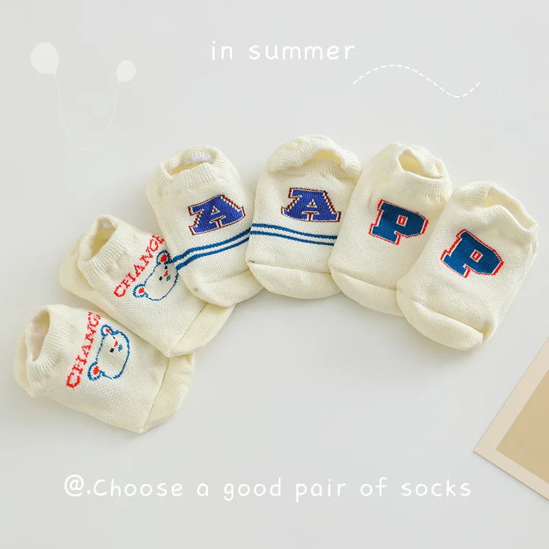 Spring/ Summer/ Autumn 4Pcs Cartoon Cute Comfortable Low Top Boat Socks