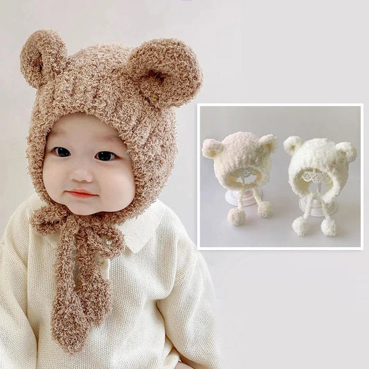 Cute and cozy cartoon hat for babies with little ears