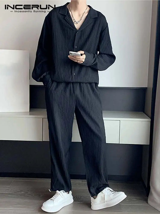 Casual stylish Men Long-sleeved outfit sets S-5XL