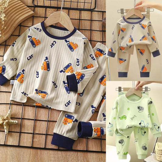 Kids' Spring and Fall Cartoon Cute Homewear Pajamas