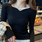 Long-sleeve casual V-Neck Slim Bottoming Sweater