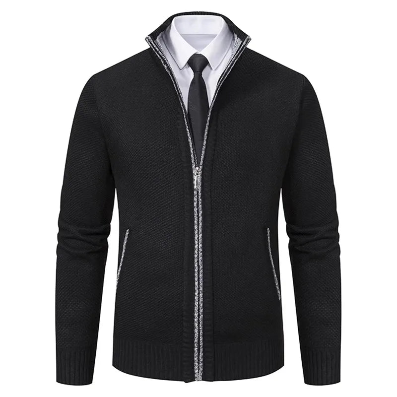 Winter Long Sleeve Turn-down Collar Vintage Knitted Cardigan