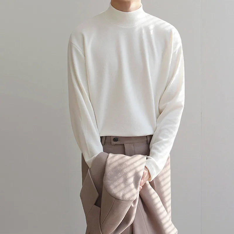 Spring/Autumn/Winter Basic and warm plush turtleneck sweater with Solid colour