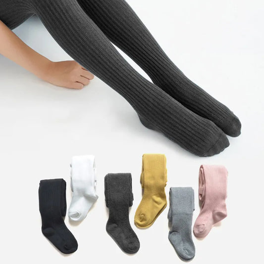 Spring/Autumn Cotton Knitted Solid Soft Baby Pantyhose