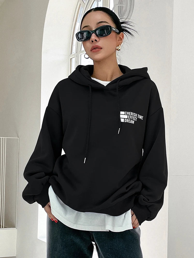 Women's Oversize Letter Printed Hoodie